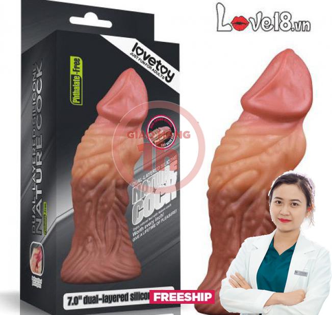  Đại lý Dương vật giả silicone bạch kim 2 lớp siêu gân Lovetoy size 7.0 inch  nhập khẩu 