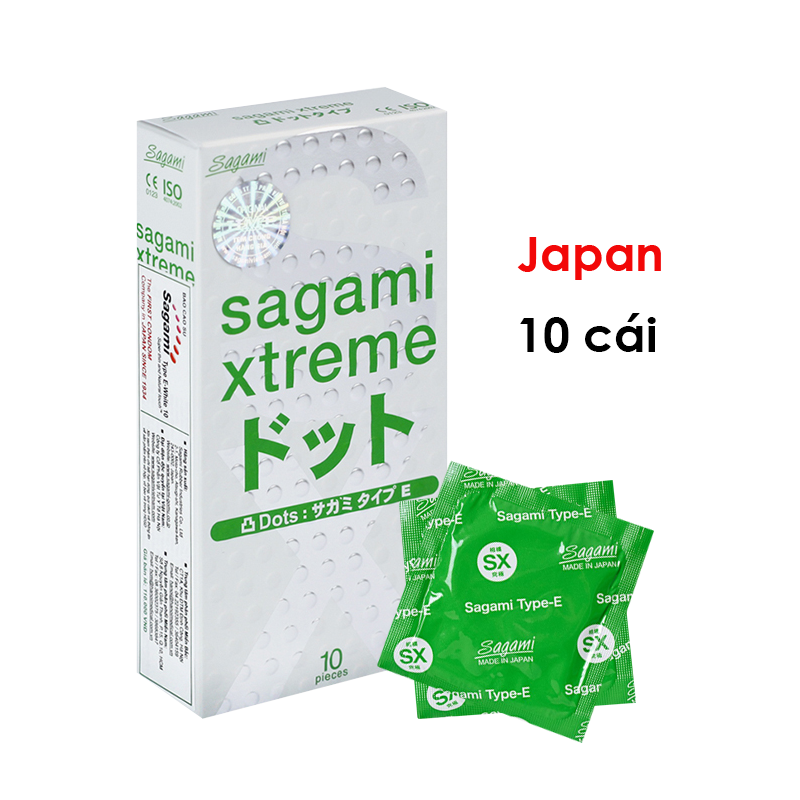 Bao cao su Sagami Xtreme Dots Type gân gai - Hộp 10 cái