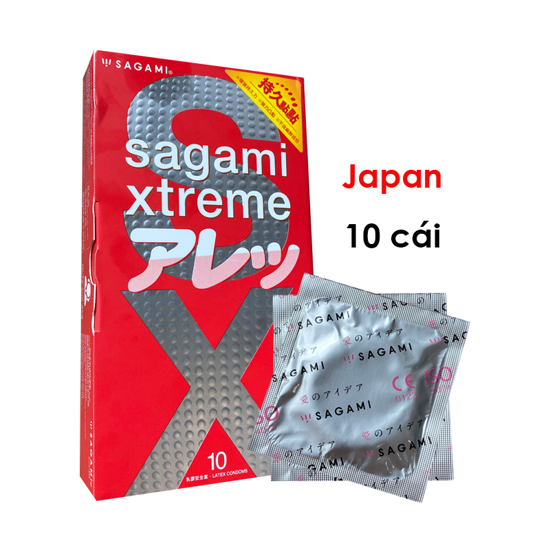 Bao Cao Su Sagami Xtreme Feel Long gân gai - Hộp 10 cái