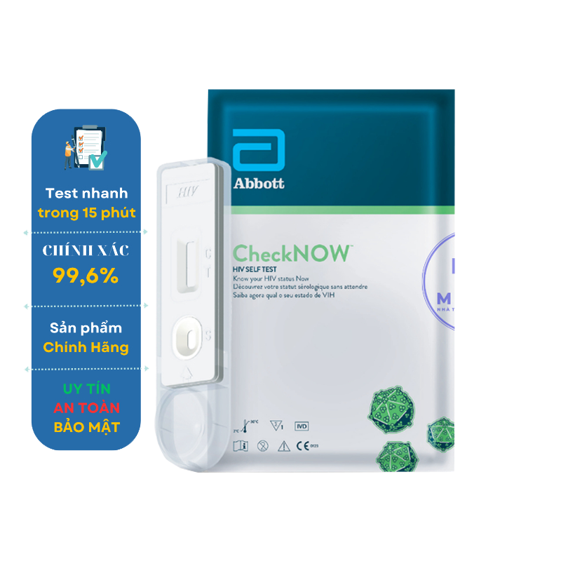 Bộ que kit test CheckNow Abbott Hoa Kỳ xét nghiệm HIV chính xác tại nhà