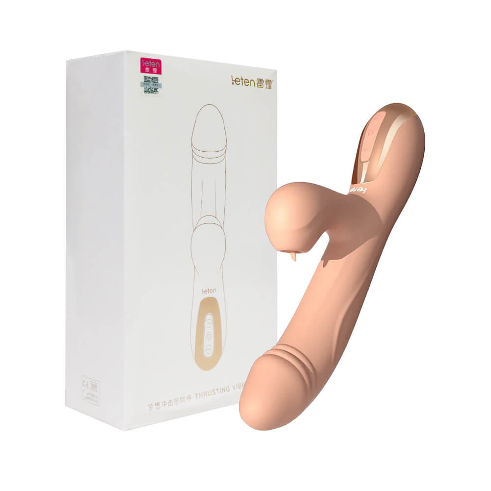 Dương vật giả đa năng Leten Thrusting Vibrator nhánh phụ có lưỡi liếm hút