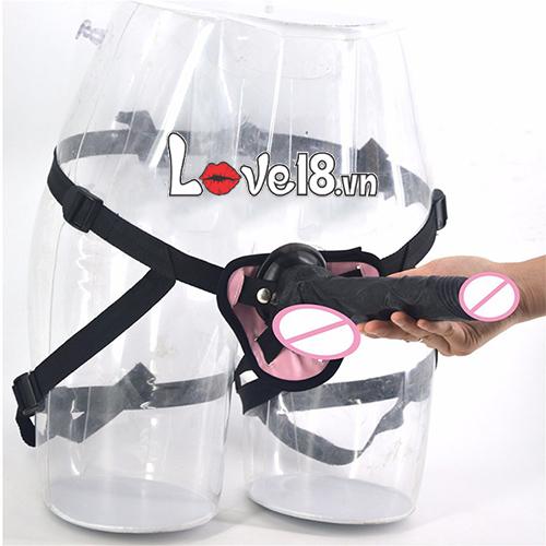 Dương vật giả dây đeo gân guốc siêu thật silicone cao cấp cho les