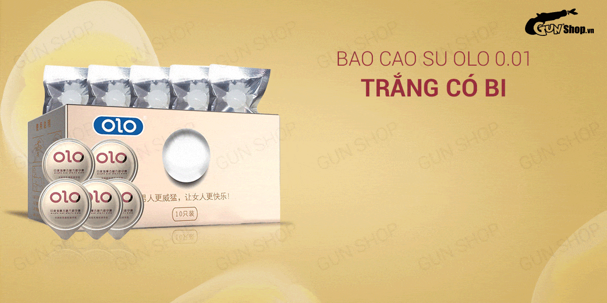 Bao cao su OLO 0.01 siêu mỏng có bi tăng kích thước kích thích