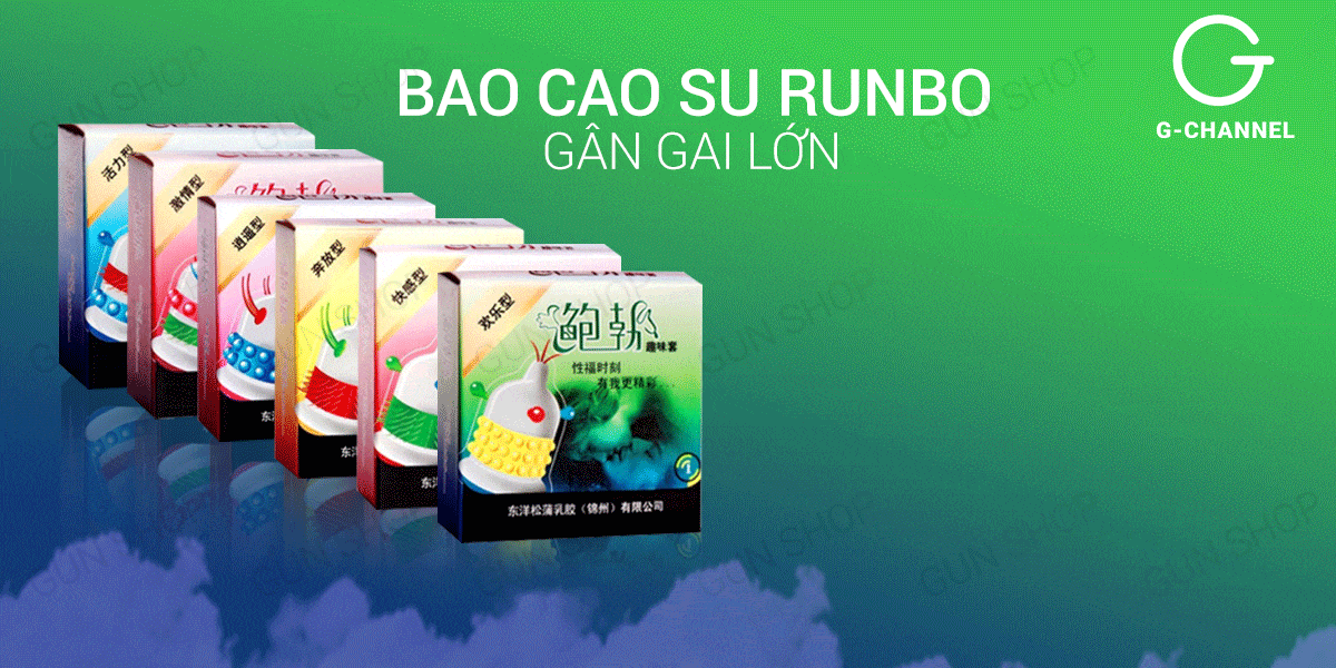 Bộ 3 hộp bao cao su Runbo gân gai lớn Siêu kích thích an toàn Bộ 3 hộp bao cao su Runbo gân gai lớn Siêu kích thích an toàn