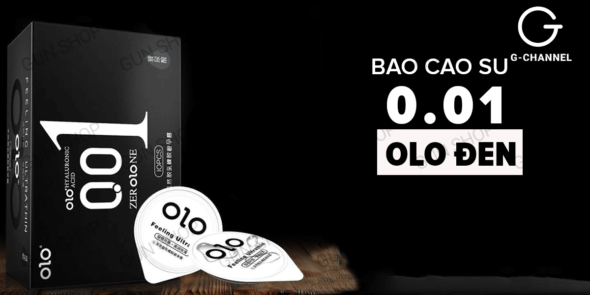 Đại lý Bao cao su OLO 0.01 Đen - Siêu mỏng hương vani - Hộp 10 cái  nhập khẩu