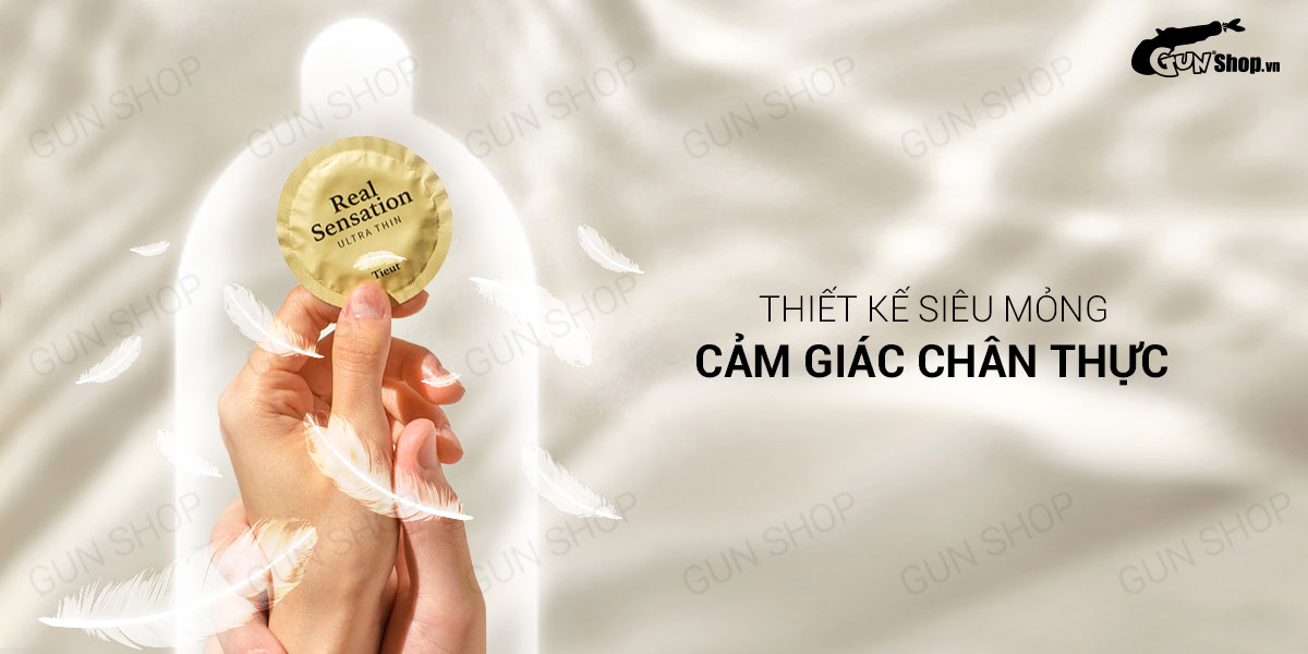 Bao cao su Real Sensation siêu mỏng hộp 12 cái chất lượng cao Bao cao su Real Sensation siêu mỏng hộp 12 cái chất lượng cao