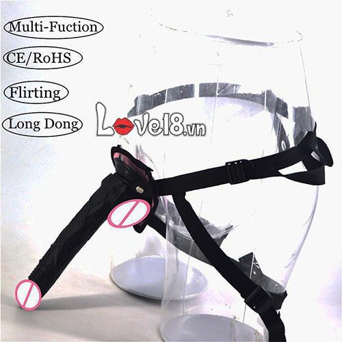 Dương vật giả dây đeo gân guốc siêu thật silicone cao cấp cho les
