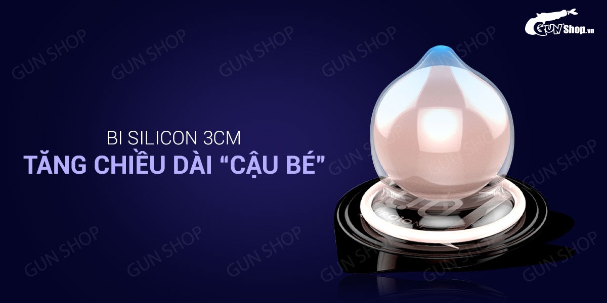 Bao cao su siêu mỏng OLO 0.01 bi silicon tăng kích thước 3cm 10 cái