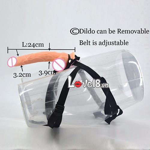 Dương vật giả dây đeo gân guốc siêu thật silicone cao cấp cho les