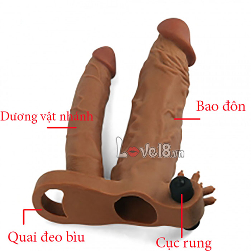Bao Đôn Lovetoy Rung 2 Nhánh Màu Nâu Gân Nổi Siêu Phê