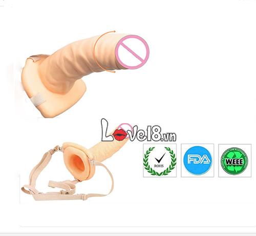 Dương vật dây đeo rỗng ruột silicon, co giãn, bảo hành 7 ngày