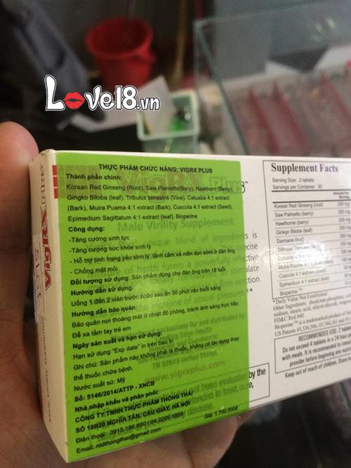 Review Thảo Dược Vig Rx Plus Kéo Dài Thời Gian Làm To Dương Vật  nhập khẩu
