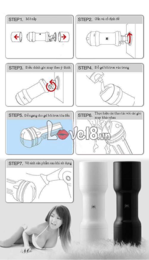 Âm đạo giả gắn tường Spider Mastubator Sextoy nam cao cấp