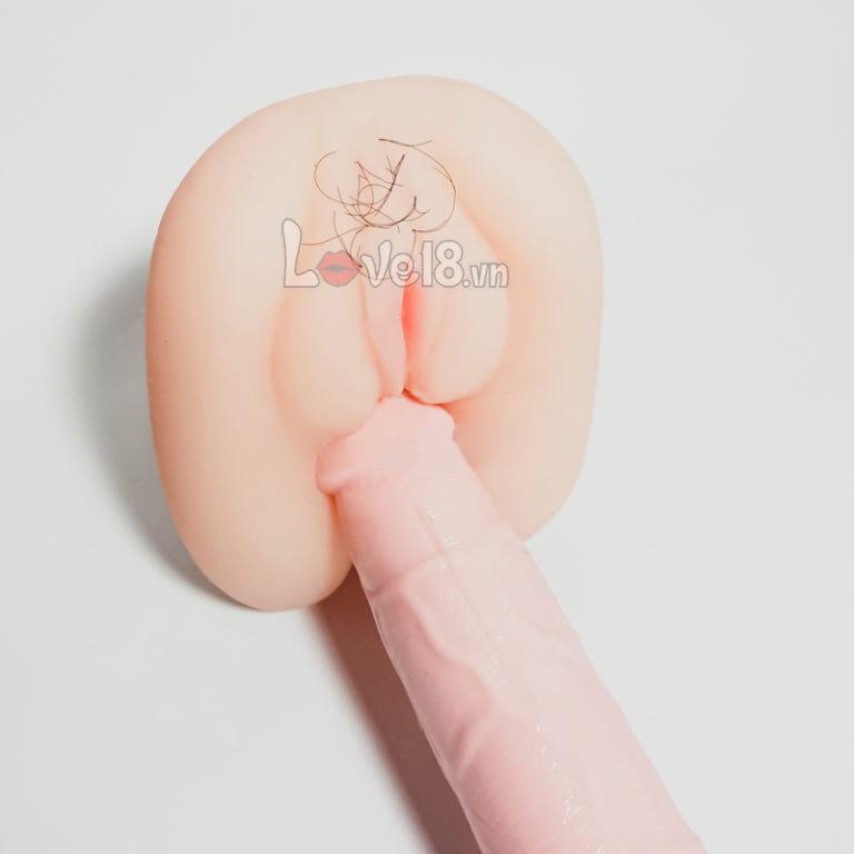 Âm đạo silicon có lông siêu thực kèm trứng rung tăng khoái cảm