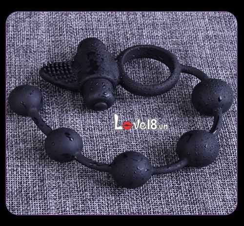 Vòng rung 3 trong 1 xích bi kích thích hậu môn mạnh mẽ