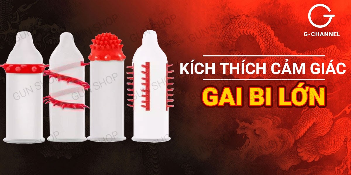 Bao cao su Dragon Gân gai Bi lớn Hộp 3 bao Kích thích mạnh mẽ