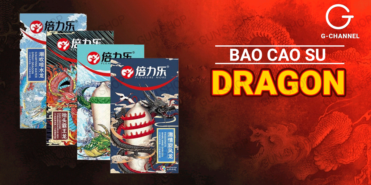 Bao cao su Dragon Gân gai Bi lớn Hộp 3 bao Kích thích mạnh mẽ