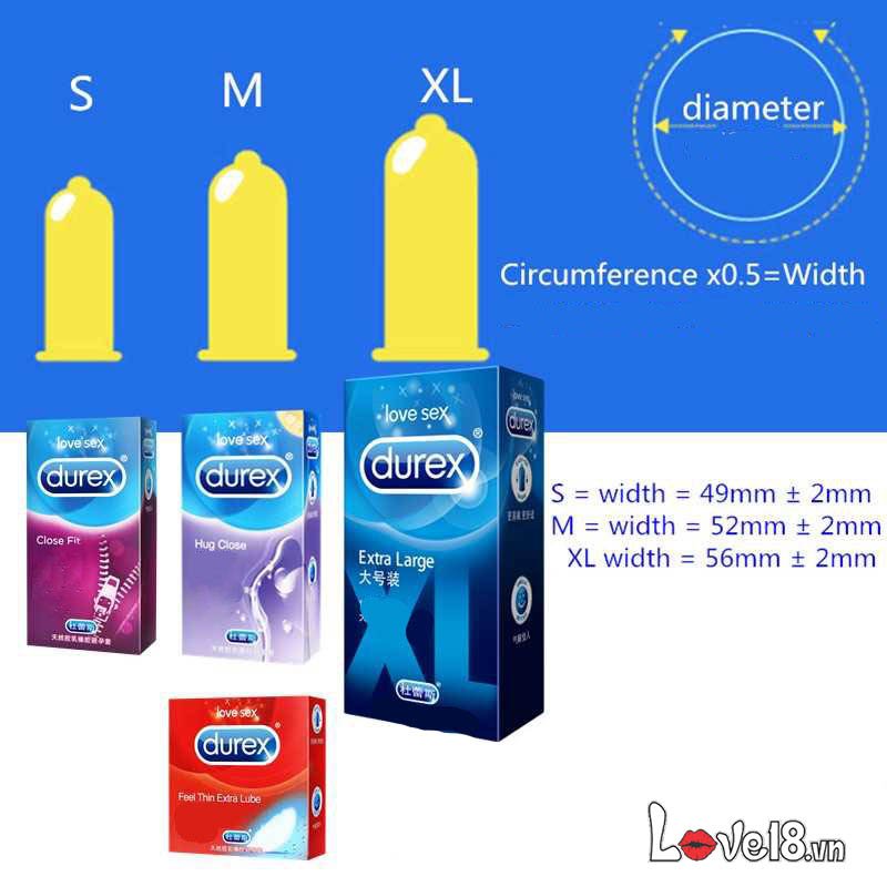 Bao cao su Durex XL Extra Large kích thước lớn an toàn