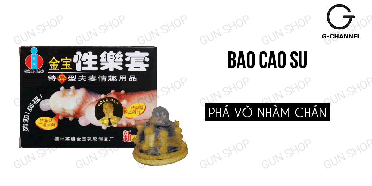 Bao cao su Gold gai bi - Hộp 2 cái tăng khoái cảm an toàn Bao cao su Gold gai bi - Hộp 2 cái tăng khoái cảm an toàn