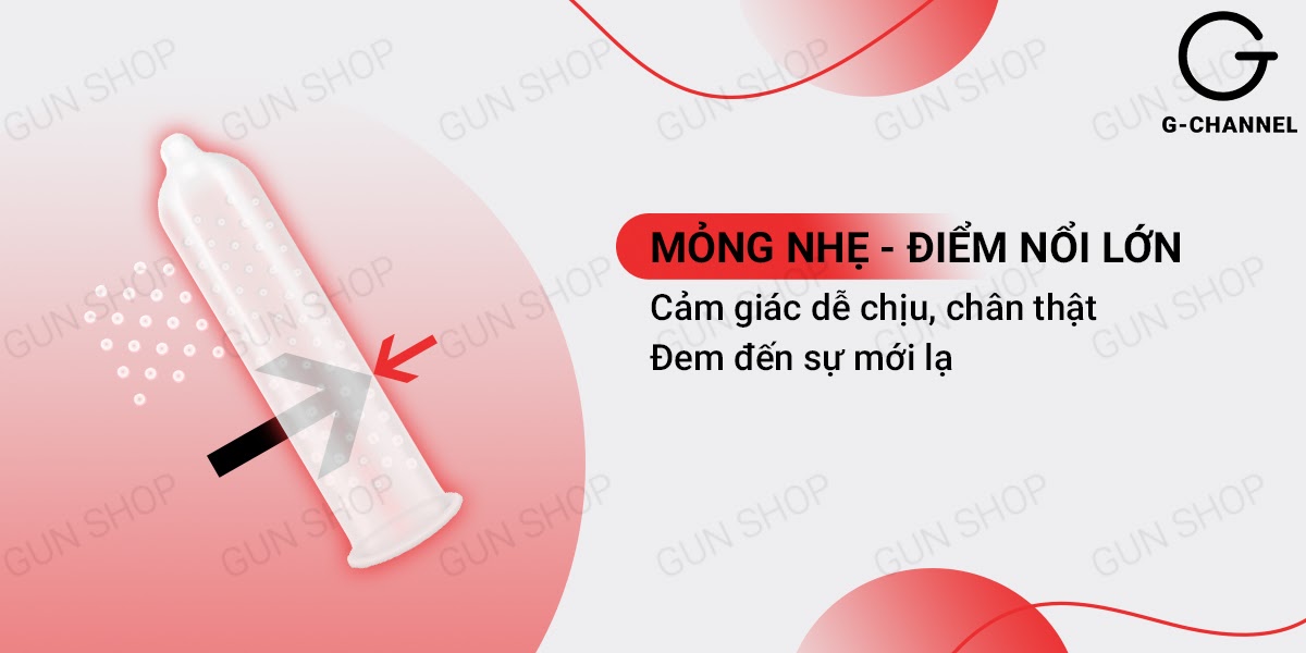 Bao cao su Liebe gai nổi lớn kéo dài thời gian hộp 12 cái