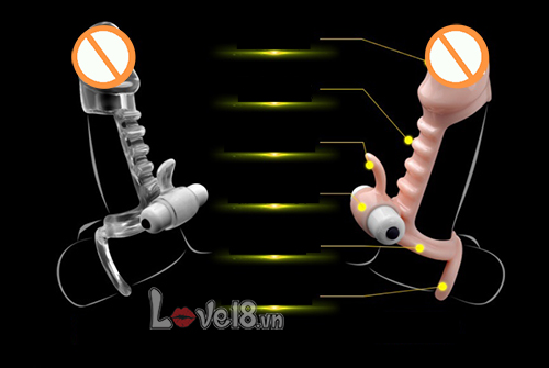 Bao Đôn Quai Đeo Xương Cá Kèm Lưỡi Rung Liếm Kích Thích