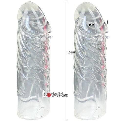 Bao Đôn Gân Silicone Trong Suốt Tăng Kích Thước Dương Vật Chuẩn