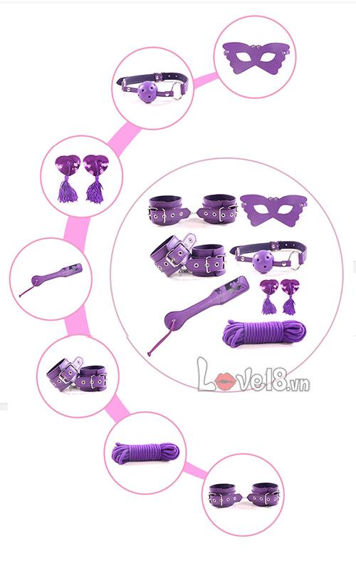 Bộ Đồ Chơi Bạo Dâm 8 Món Tím Sexy Kích Thích Tột Đỉnh