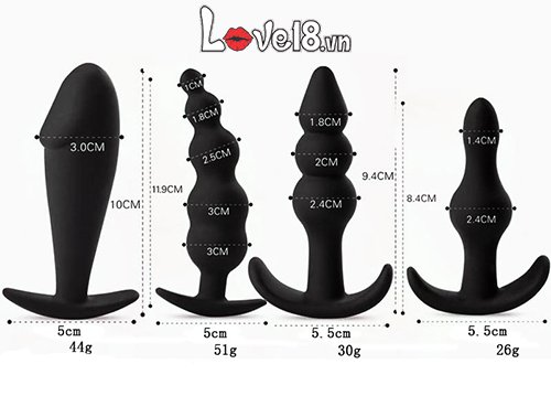 Bộ Dụng Cụ Kích Thích Hậu Môn 4 Món Cho Nam - Tăng Khoái Cảm