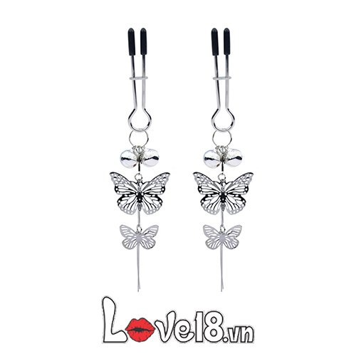 Bộ kẹp vú bạo dâm họa tiết bướm xinh kích thích khoái cảm thú chơi