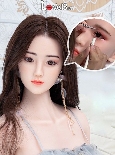 Búp bê tình dục silicone bạch kim 1m58 tóc cấy siêu thực, thỏa mãn