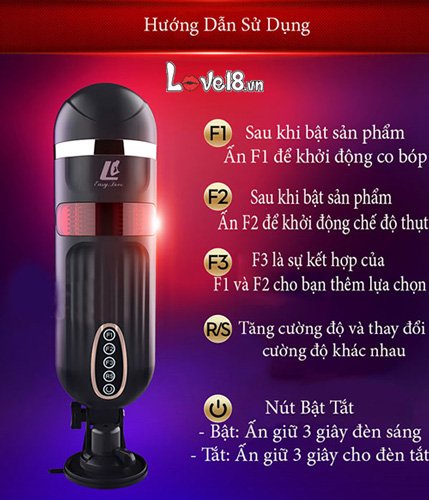Âm đạo giả Freeland cao cấp rung thụt co bóp mạnh chất liệu silicone ABS