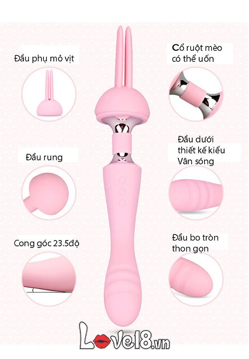 Chày Rung Hai Đầu Magic Silicon Y Tế Kích Thích Mạnh