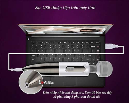 Chày Rung Leten Lightning Pin Sạc Cao Cấp Mát Xa Kích Thích Nữ