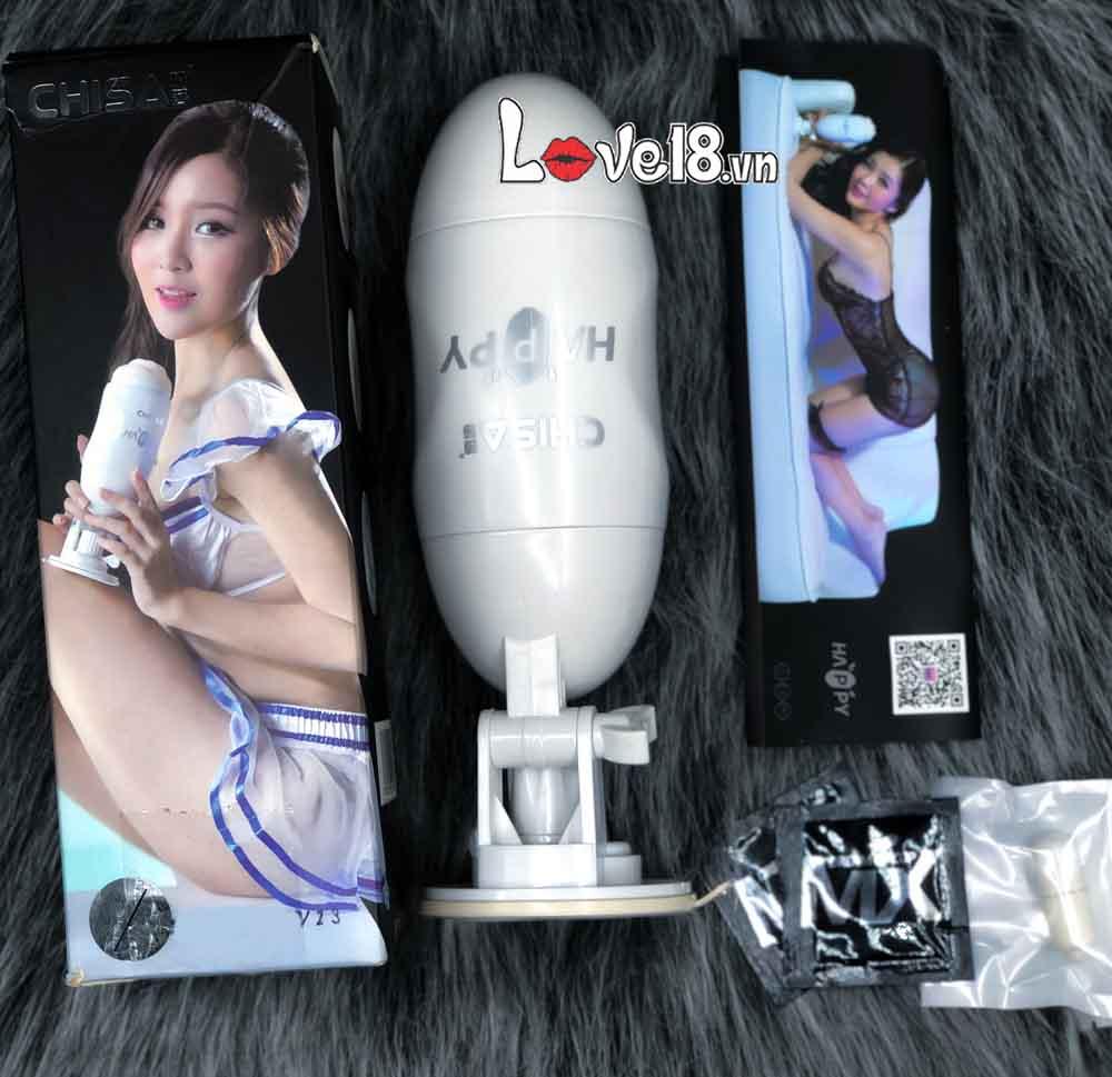 Cốc thủ dâm Happy 2 đầu rung gắn tường xoay 180 độ siêu phê