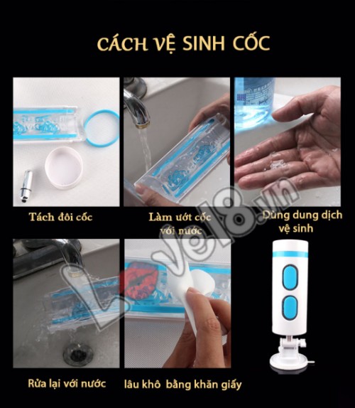 Cốc thủ dâm tách đôi gắn tường rung Nhật Bản silicon cao cấp tiện lợi