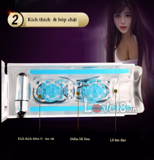 Cốc thủ dâm tách đôi gắn tường rung Nhật Bản silicon cao cấp tiện lợi