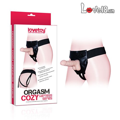 Đai đeo da Lovetoy lỗ gắn dương vật cho les bảo hành chính hãng
