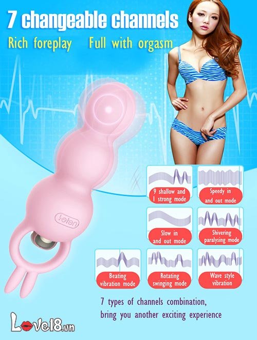 Dụng cụ kích thích hậu môn Leten Tai Thỏ rung 7 chế độ cao cấp