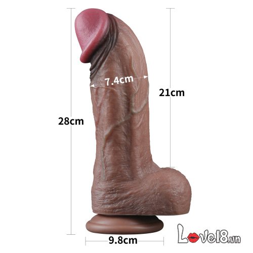 Dương vật giả silicone 2 lớp Lovetoy XXL 11in siêu mềm mại kích thích