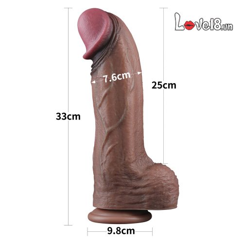Dương vật giả silicone 2 lớp XXL gắn tường Lovetoy siêu thật bán chạy