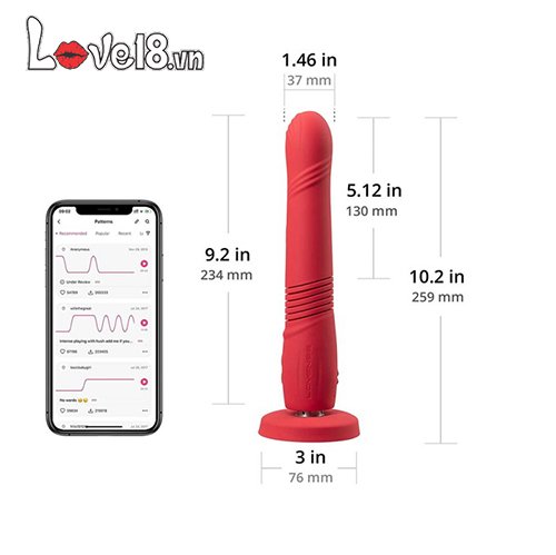 Dương vật giả Lovense Gravity rung thụt tự động điều khiển app tiện lợi
