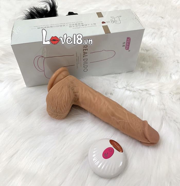 Dương vật silicone gắn tường Real Dildo Rung thụt sưởi ấm Remote
