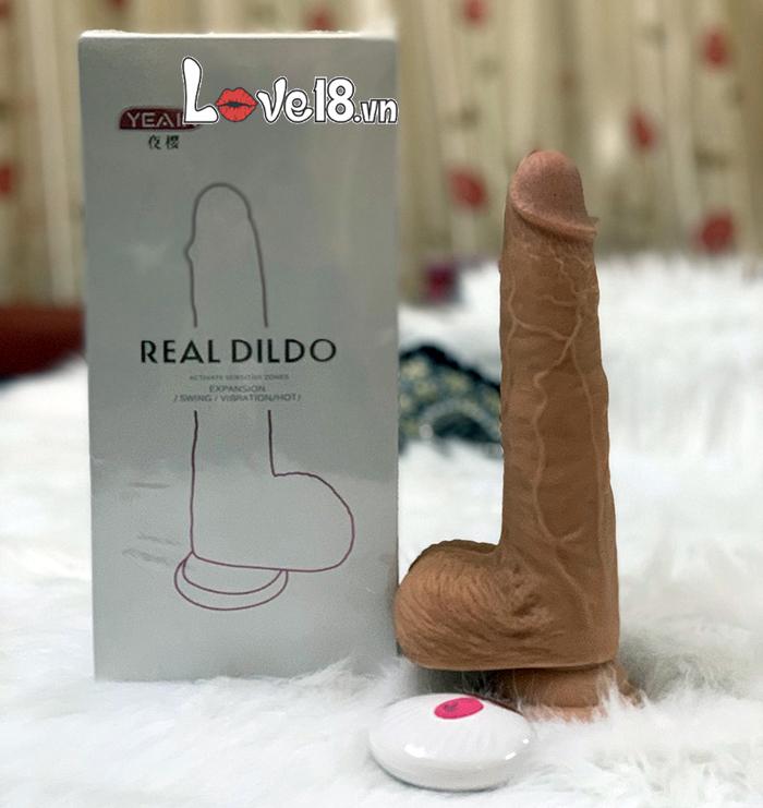 Dương vật silicone gắn tường Real Dildo Rung thụt sưởi ấm Remote
