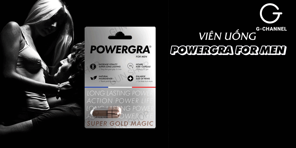 Shop bán Viên uống tăng kích thước kéo dài thời gian Powergra For Men  - Vỉ 1 viên  giá tốt