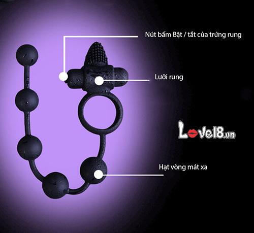 Vòng rung 3 trong 1 xích bi kích thích hậu môn mạnh mẽ