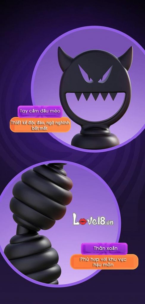 Dụng Cụ Hậu Môn Hình Mặt Quỷ Chuỗi Hạt Xoắn Kích Thích