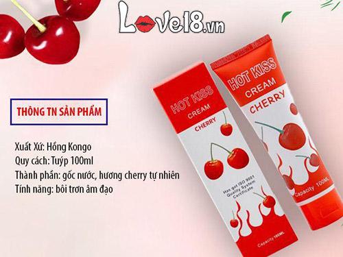 Gel Bôi Trơn Hot Kiss 100ml Hương Cherry Tăng Khoái Cảm