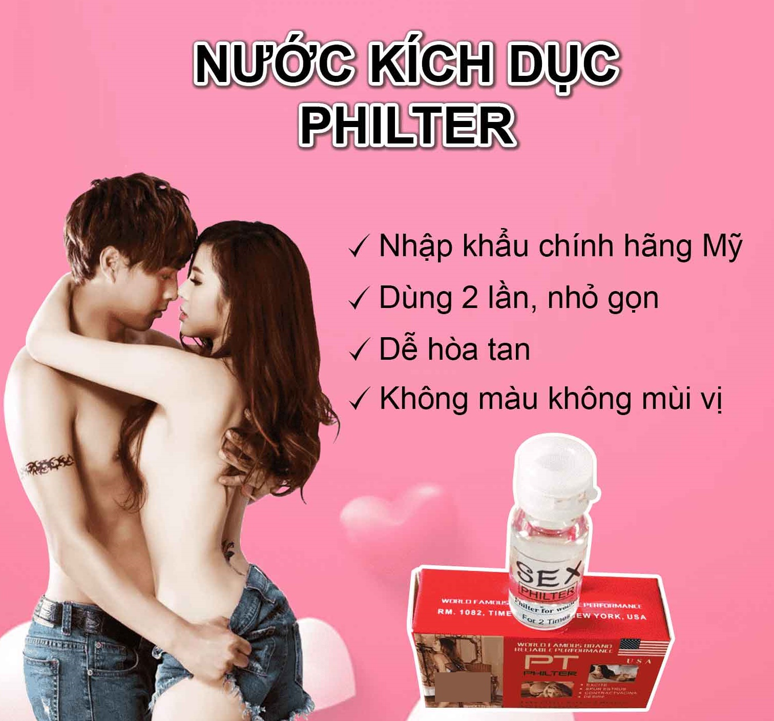 Thuốc kích dục nữ Sex Philter Mỹ chính hãng nước tăng ham muốn