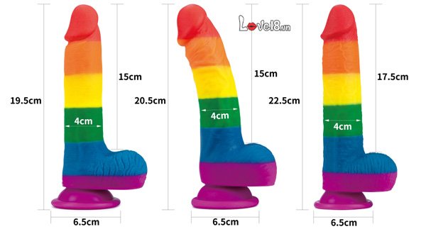 Địa chỉ bán Dương vật giả silicone đa sắc Lovetoy Prider 3 size 7.5 – 8.0 – 9.0 Inch  mới nhất