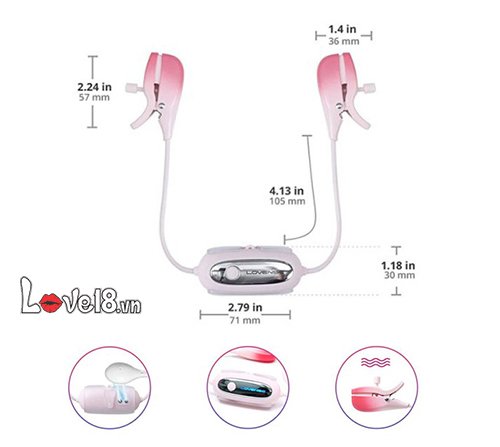 Bộ Kẹp Nhũ Hoa Rung Lovense Gemini Điều Khiển App Kích Thích